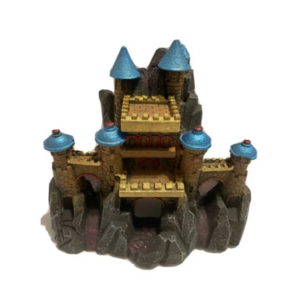 Aqua Culture Rustic Castle Aquarium Ornament / Fish Hideout (Blue Tips) - NEW!!!